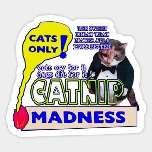 Funny Vintage Catnip Madness Guilty Pleasure Sticker